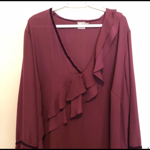 Ruffle Blouse with Velvet Trim - Picture 5 of 5